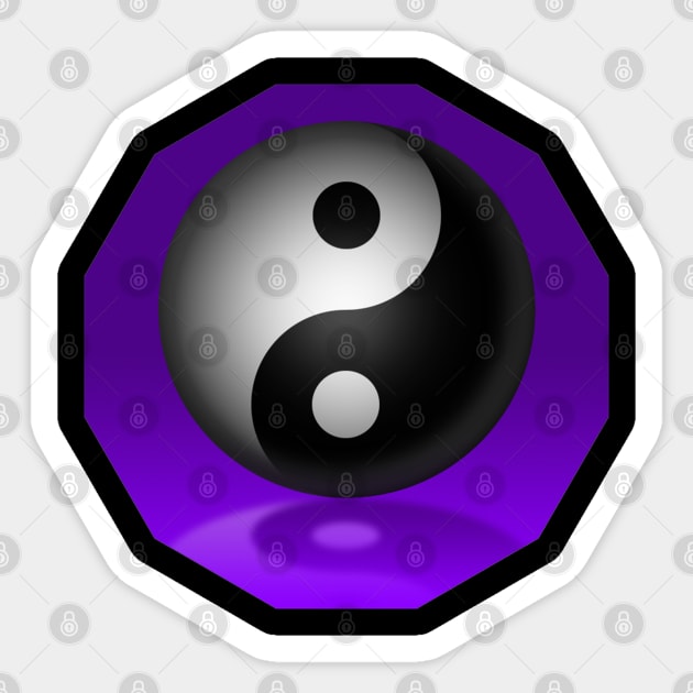 Yin Yang - Purple Sticker by The Black Panther